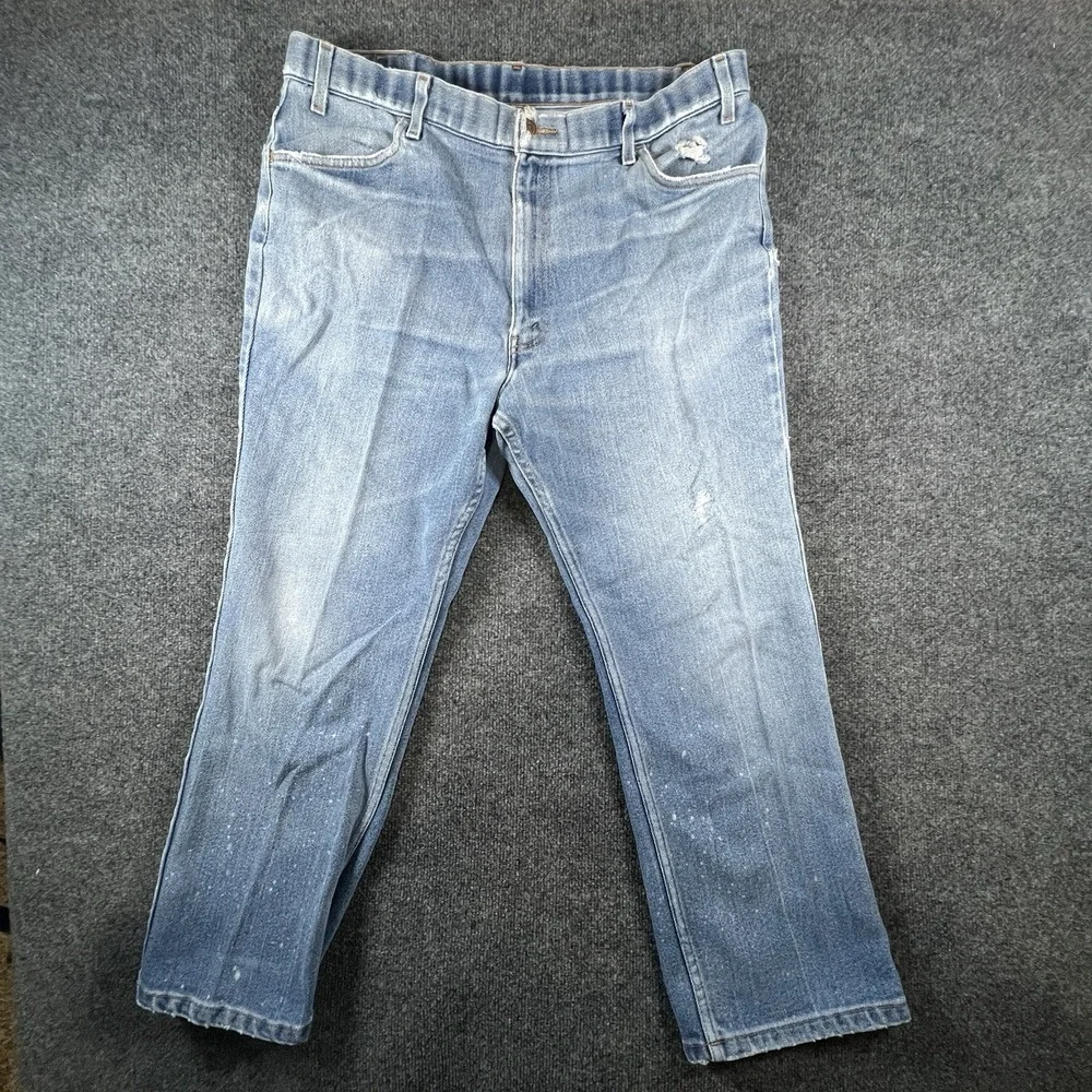 Levi's 547 Bootcut Jeans 42x30 (38x27) Light Wash Paint Distressed Guatemala Y2K